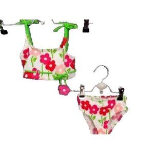 NWT Toddler Swimsuit Girl's 12 mo Floral Kids R Us Toys R Us Pique 20-23 LBS